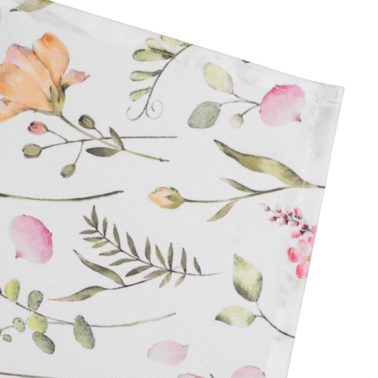 Tablecloth ARDESTO Spring flowers 140х180cm, 100% polyester, white