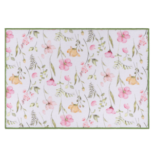 Drying mat ARDESTO Spring flowers 38x51cm, 100% polyester, white