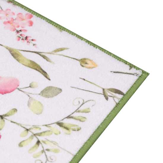 Drying mat ARDESTO Spring flowers 38x51cm, 100% polyester, white