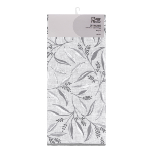 Drying mat ARDESTO Grey leaves 38x51cm, 100% polyester, grey