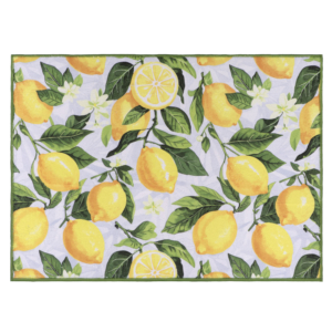 Drying mat ARDESTO Sicilian lemons 38x51cm, 100% polyester, green
