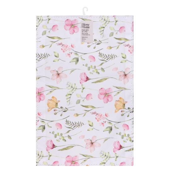 Serving napkin set ARDESTO Spring flowers 30х45cm, 2pcs, 100% polyester, white