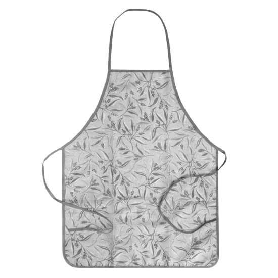 Apron ARDESTO Grey leaves 60х80cm, 100% polyester, grey