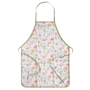 Apron ARDESTO Spring flowers 60х80cm, 100% polyester, white