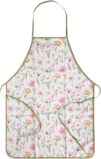 Apron ARDESTO Spring flowers 60х80cm, 100% polyester, white