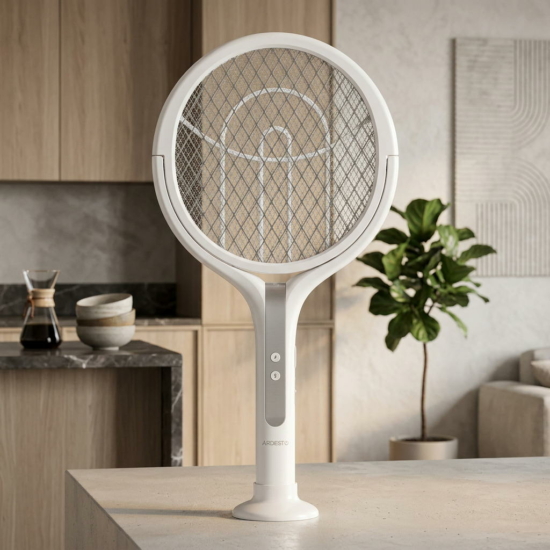 Электрический уничтожитель насекомых ARDESTO, сетка 2800 В, аккум. 1800 мА•ч, USB-C > USB-A, теоескопическая ручка, белый