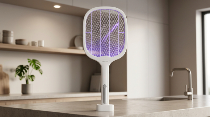 Electric fly swatter ARDESTO, grid 3000 V, battery 1200 mAh, USB micro-B > USB-A, white