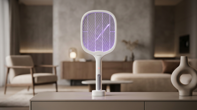 Electric fly swatter ARDESTO, grid 3000 V, battery 1200 mAh, USB micro-B > USB-A, white