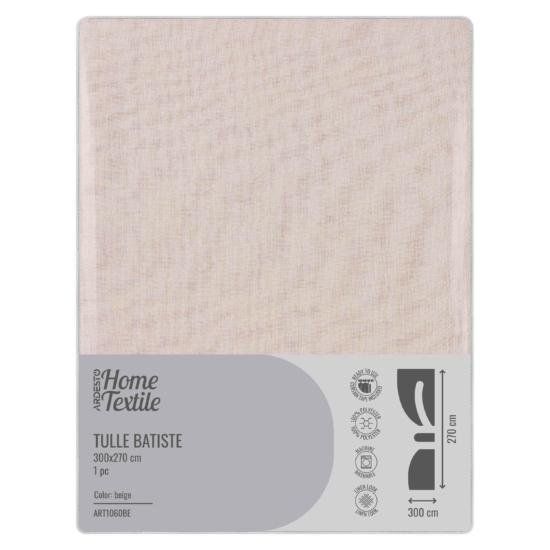 Tulle ARDESTO 300х270cm, batiste, 100% polyester, beige