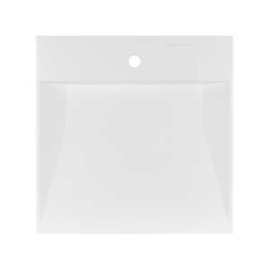 ARDESTO Vellum washbasin, artificial stone, rectangular, with a hole for a mixer, without overflow, 600x600x95mm, countertop, white