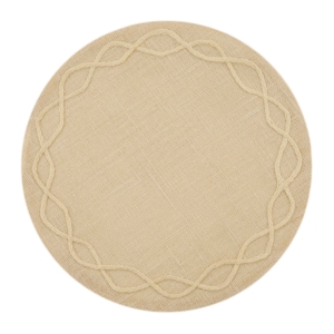 Serving mat ARDESTO 38cm, linen, round, light beige