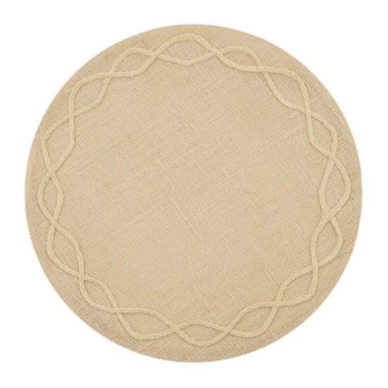 Serving mat ARDESTO 38cm, linen, round, light beige