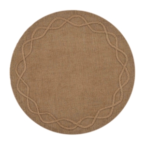 Serving mat ARDESTO 38cm, linen, round, brown