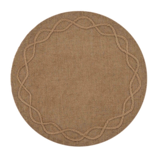 Serving mat ARDESTO 38cm, linen, round, brown
