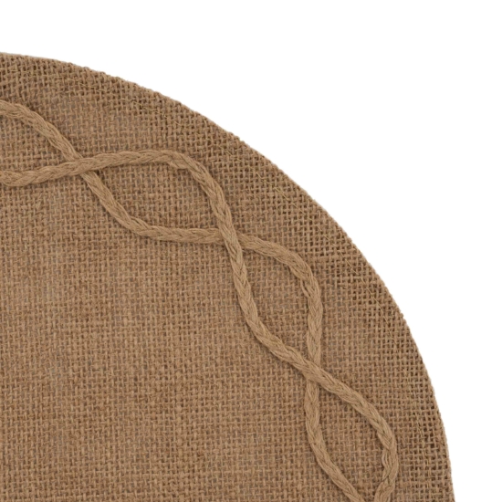 Serving mat ARDESTO 38cm, linen, round, brown