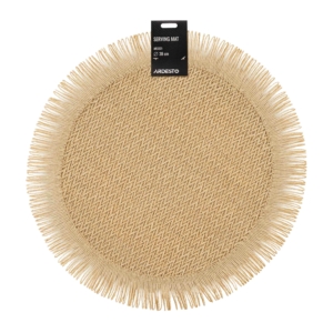 Serving mat ARDESTO 38cm, paper twine, polypropylene, round, beige