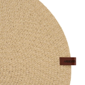 Serving mat ARDESTO 38cm, polypropylene, round, beige