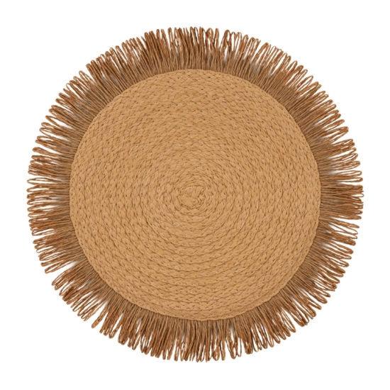 Serving mat ARDESTO 38cm, paper twine, polypropylene, round, beige