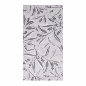 Tea towel ARDESTO Grey leaves 50x68cm, 100% cotton, grey