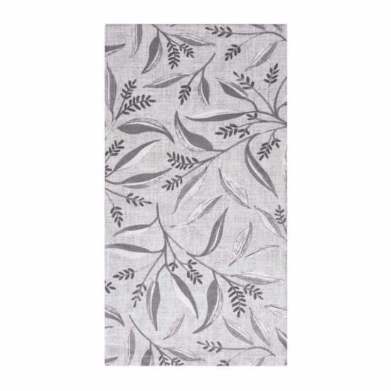 Tea towel ARDESTO Grey leaves 50x68cm, 100% cotton, grey