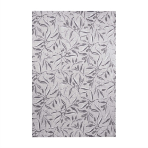 Tea towel ARDESTO Grey leaves 50x68cm, 100% cotton, grey