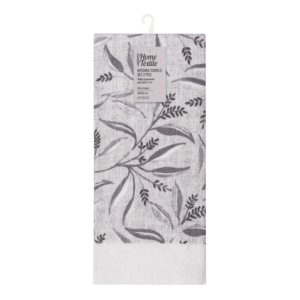 Kitchen towel set ARDESTO Grey leaves 38х63cm, 2pcs, 100% cotton, grey