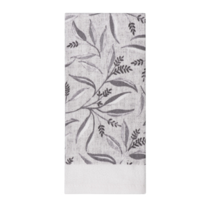 Kitchen towel set ARDESTO Grey leaves 38х63cm, 2pcs, 100% cotton, grey
