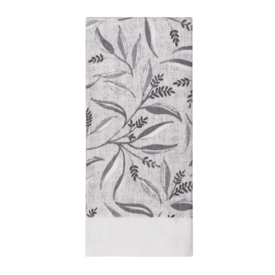 Kitchen towel set ARDESTO Grey leaves 38х63cm, 2pcs, 100% cotton, grey