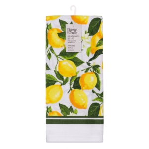 Kitchen towel set ARDESTO Sicilian lemons 38х63cm, 2pcs, 100% cotton, green