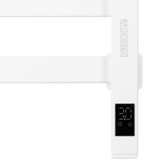 ARDESTO electric towel warmer Star AV, 800x480x71mm, Wi-Fi timer-regulator, steel, left connection, white