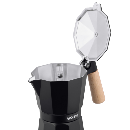 Coffee maker ARDESTO Midori 240ml, 6 cups, aluminum, bamboo