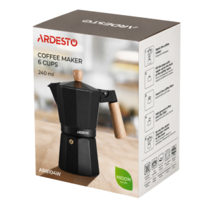 Coffee maker ARDESTO Midori 240ml, 6 cups, aluminum, bamboo