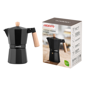 Coffee maker ARDESTO Midori 240ml, 6 cups, aluminum, bamboo