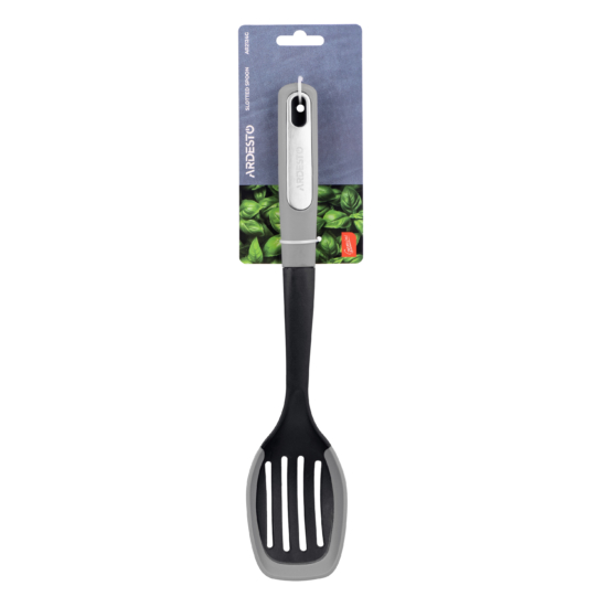 Slotted spoon ARDESTO Gemini 34cm, plastic, silicone, grey, black