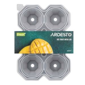 Ice tray with lid ARDESTO Fresh Diamond, 25х15х3.2cm, silicone, grey