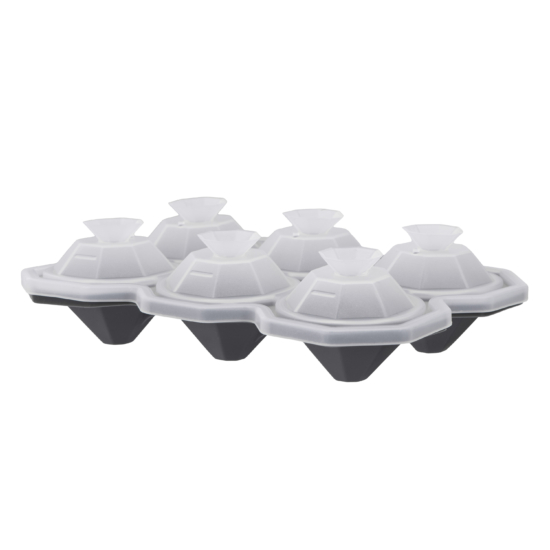 Ice tray with lid ARDESTO Fresh Diamond, 25х15х3.2cm, silicone, grey