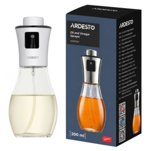 Oil and vinegar sprayer ARDESTO Gemini, 200ml, glass, stainless steel, plastic,  transparent