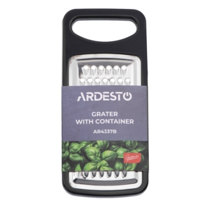 Grater with container ARDESTO Gemini, 13.5cm, stainless steel, plastic, black