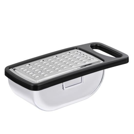 Grater with container ARDESTO Gemini, 13.5cm, stainless steel, plastic, black