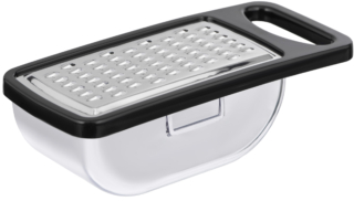 Grater with container ARDESTO Gemini, 13.5cm, stainless steel, plastic, black