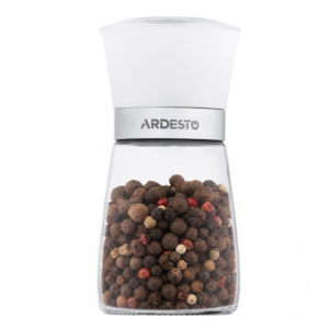 Salt and Pepper Mill ARDESTO Gemini, 180ml, glass, stainless steel, transparent