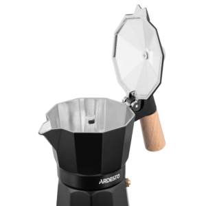 Coffee maker ARDESTO Midori 120ml, 3 cups, aluminum, bamboo