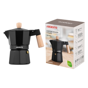 Coffee maker ARDESTO Midori 120ml, 3 cups, aluminum, bamboo