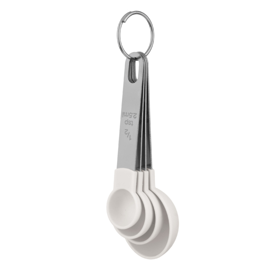 Measuring spoons set ARDESTO Tasty Baking, 8pcs, plastic, stainless steel, light grey
