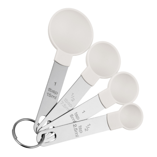 Measuring spoons set ARDESTO Tasty Baking, 8pcs, plastic, stainless steel, light grey