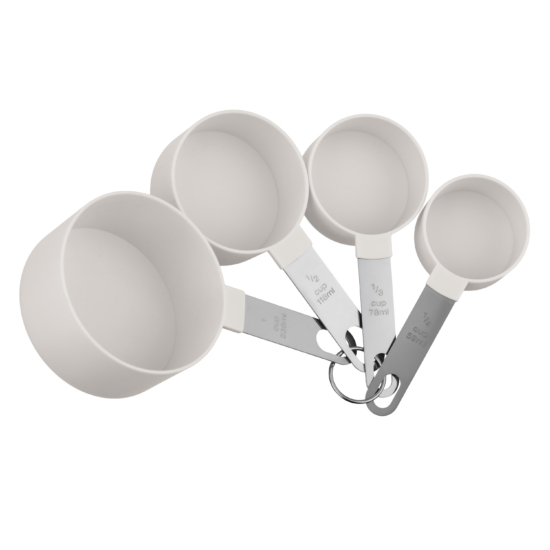 Measuring spoons set ARDESTO Tasty Baking, 8pcs, plastic, stainless steel, light grey
