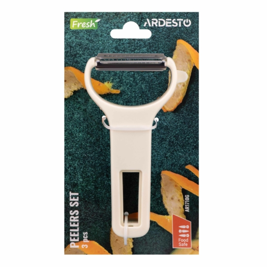 Набір овочечисток ARDESTO Fresh, 3шт, нержавіюча сталь, пластик