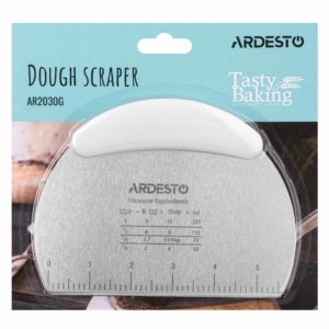 Dough scraper ARDESTO Tasty Baking, 16cm, stainless steel, TPR, light gray