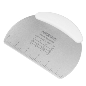 Dough scraper ARDESTO Tasty Baking, 16cm, stainless steel, TPR, light gray