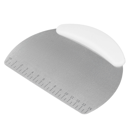 Dough scraper ARDESTO Tasty Baking, 16cm, stainless steel, TPR, light gray